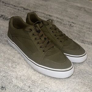 Olive Green Canvas Men's Sneakers